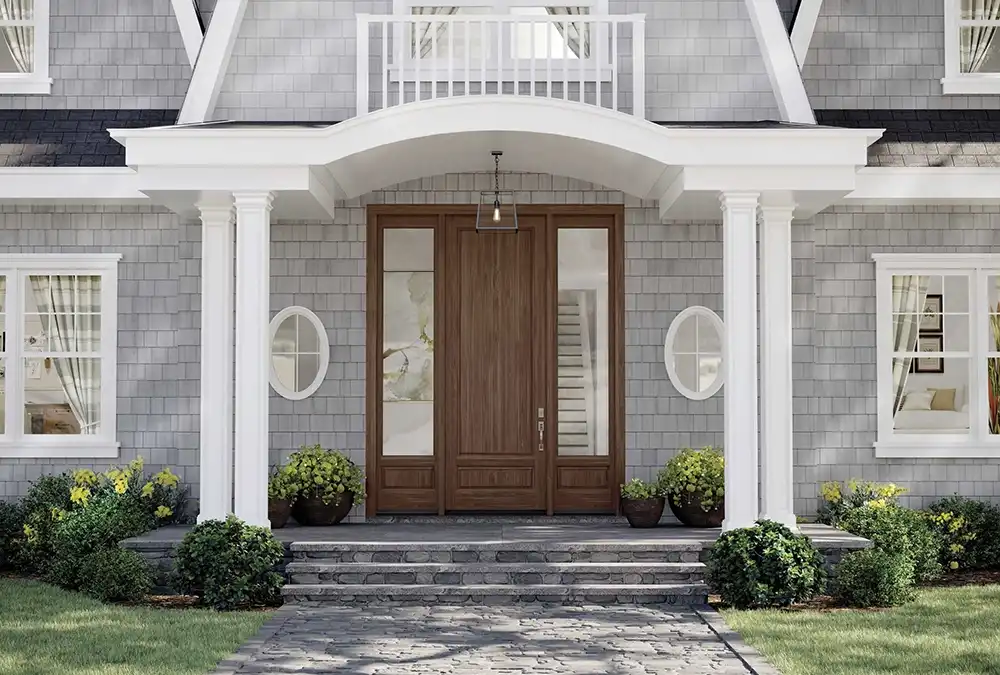 Cape Cod Front Door in Champagne