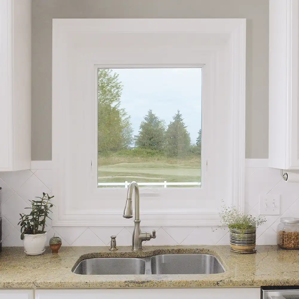 Awning window above kitchen sink