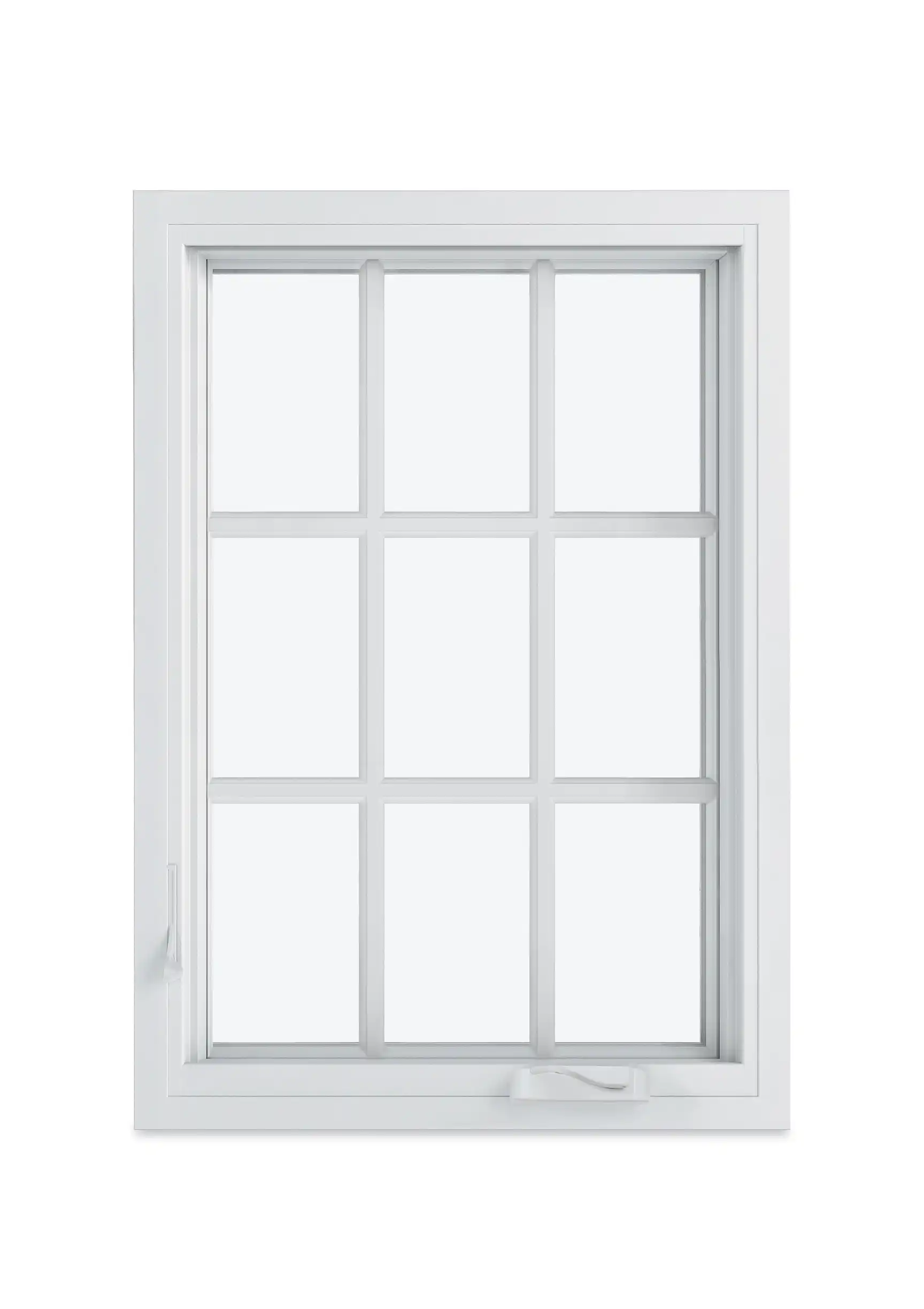 Image of a Marvin Replacement Casement window with a standard pattern divided lite style.