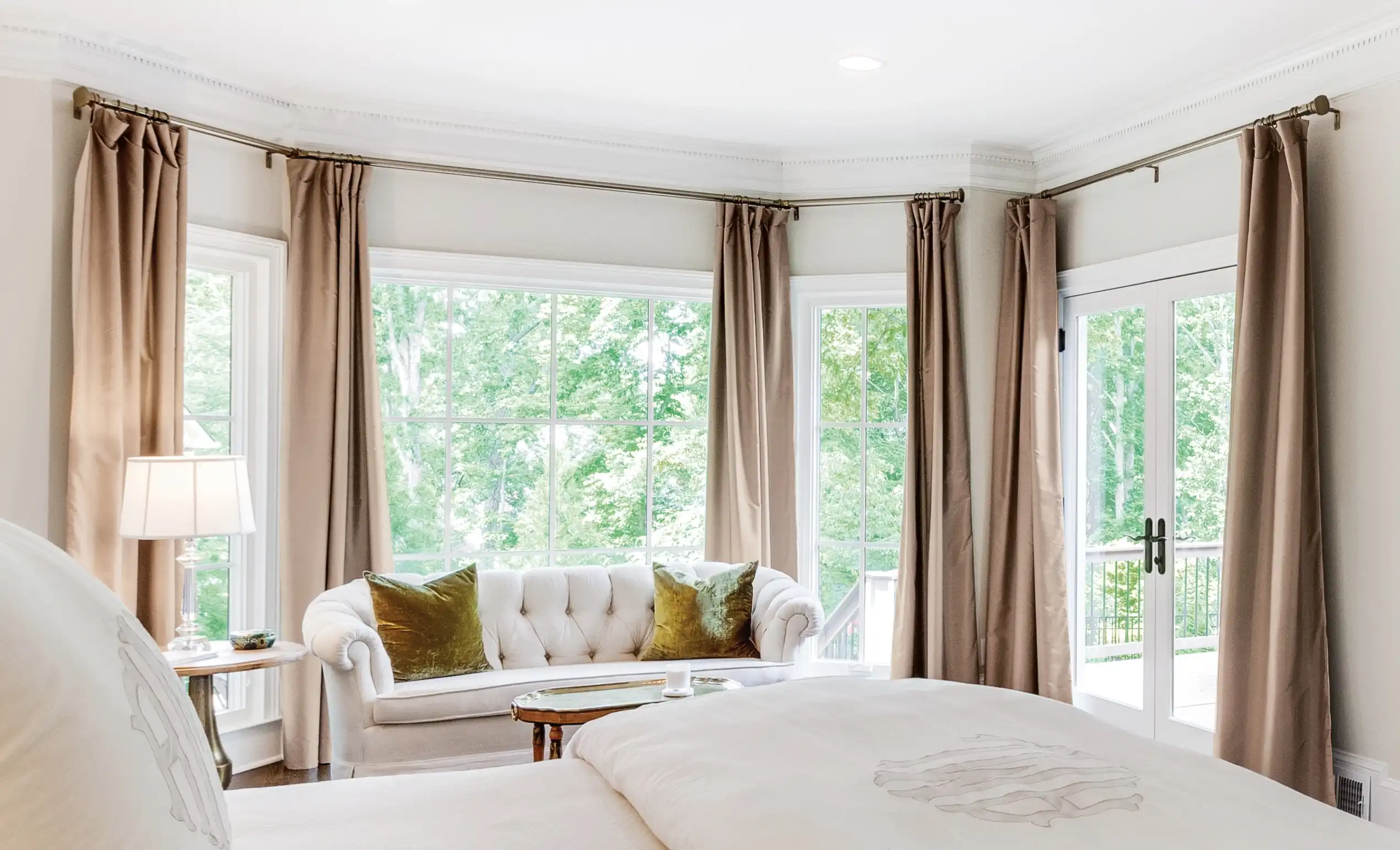 Interior view of a bedroom featuring French doors