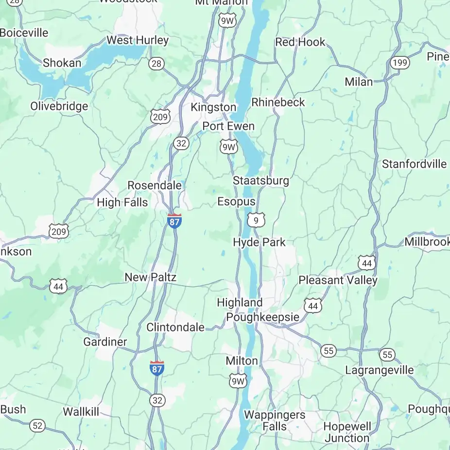 Map of Hudson Valley, New York