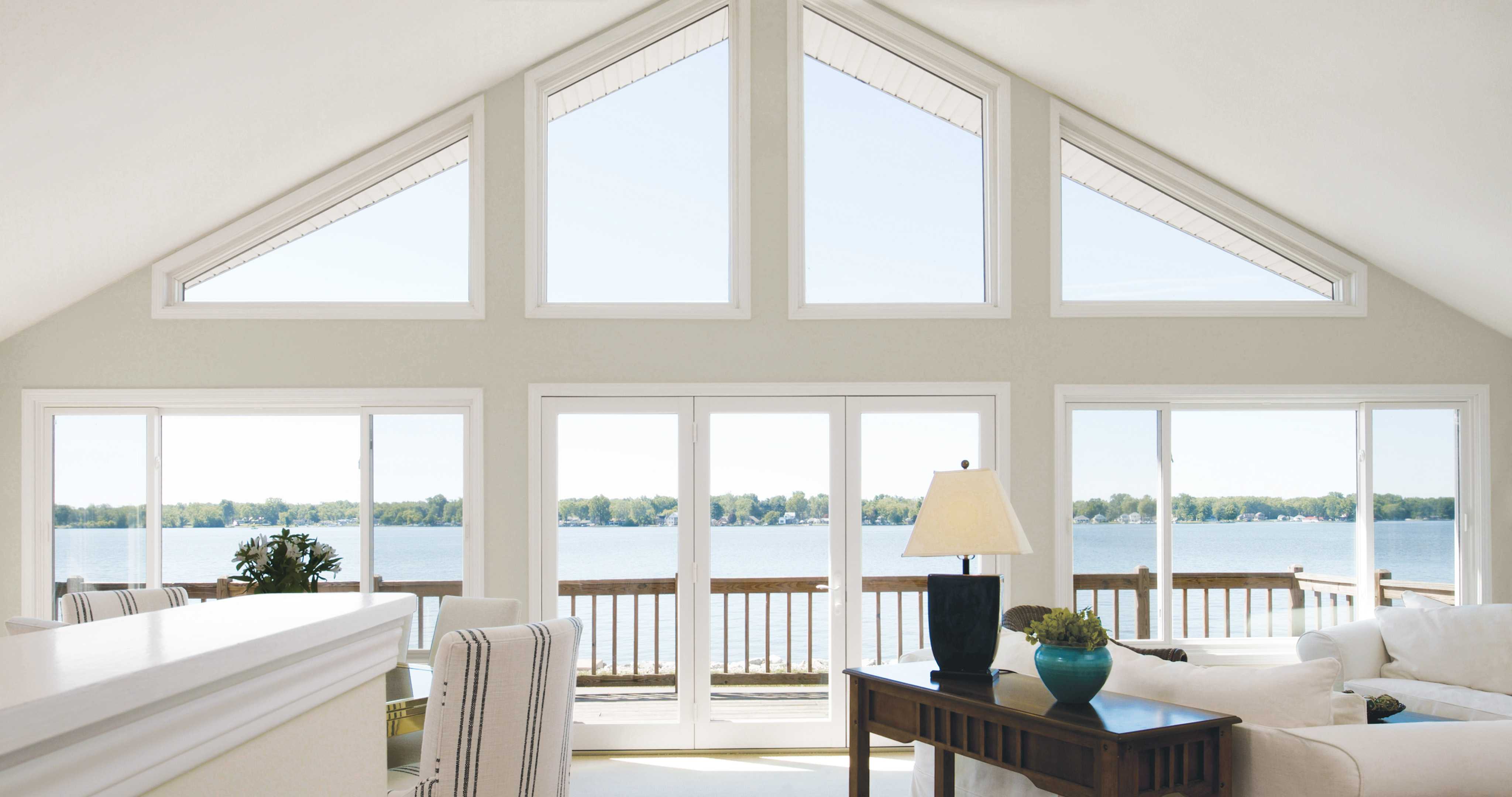 special shape windows and inswing door