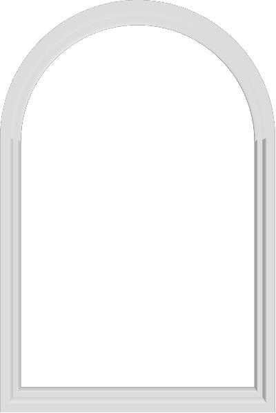 Interior side of a Marvin Replacement Round Top window with a Stone White color finish.