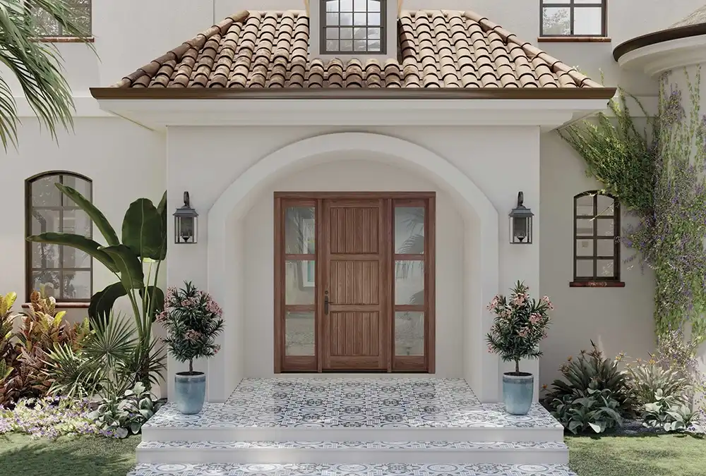 Mediterranean Front Door in Walnut