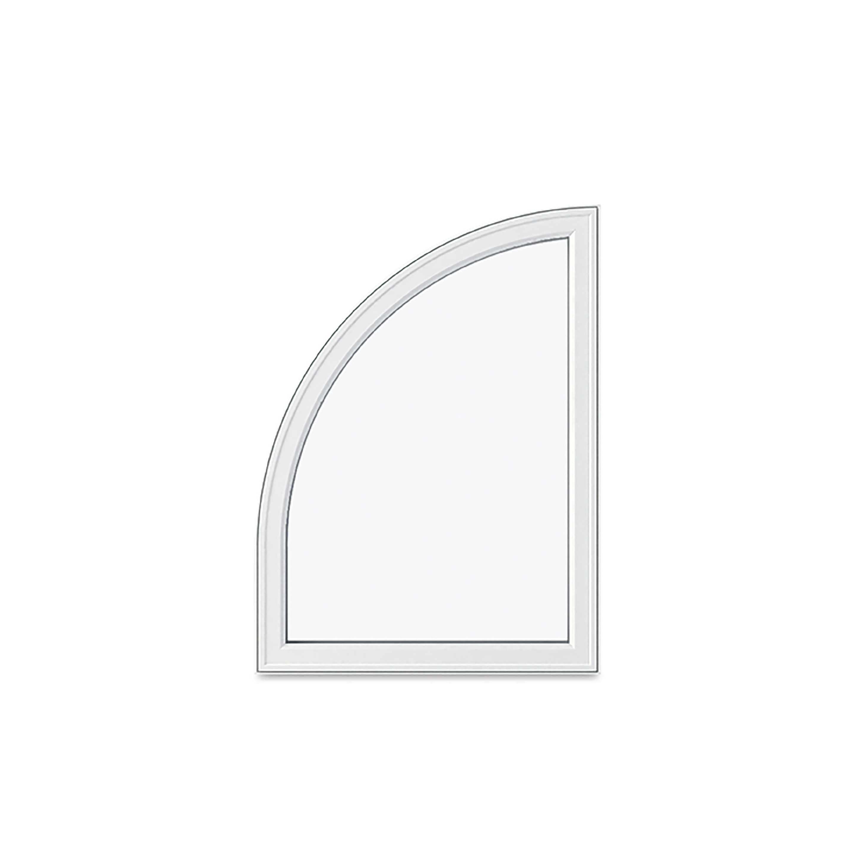 Image of a white Marvin Replacement arch window in a quarter round above springline style.
