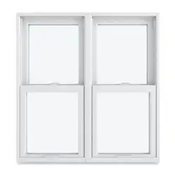 Image of white Marvin Replacement Double Hung windows mulled two wide.